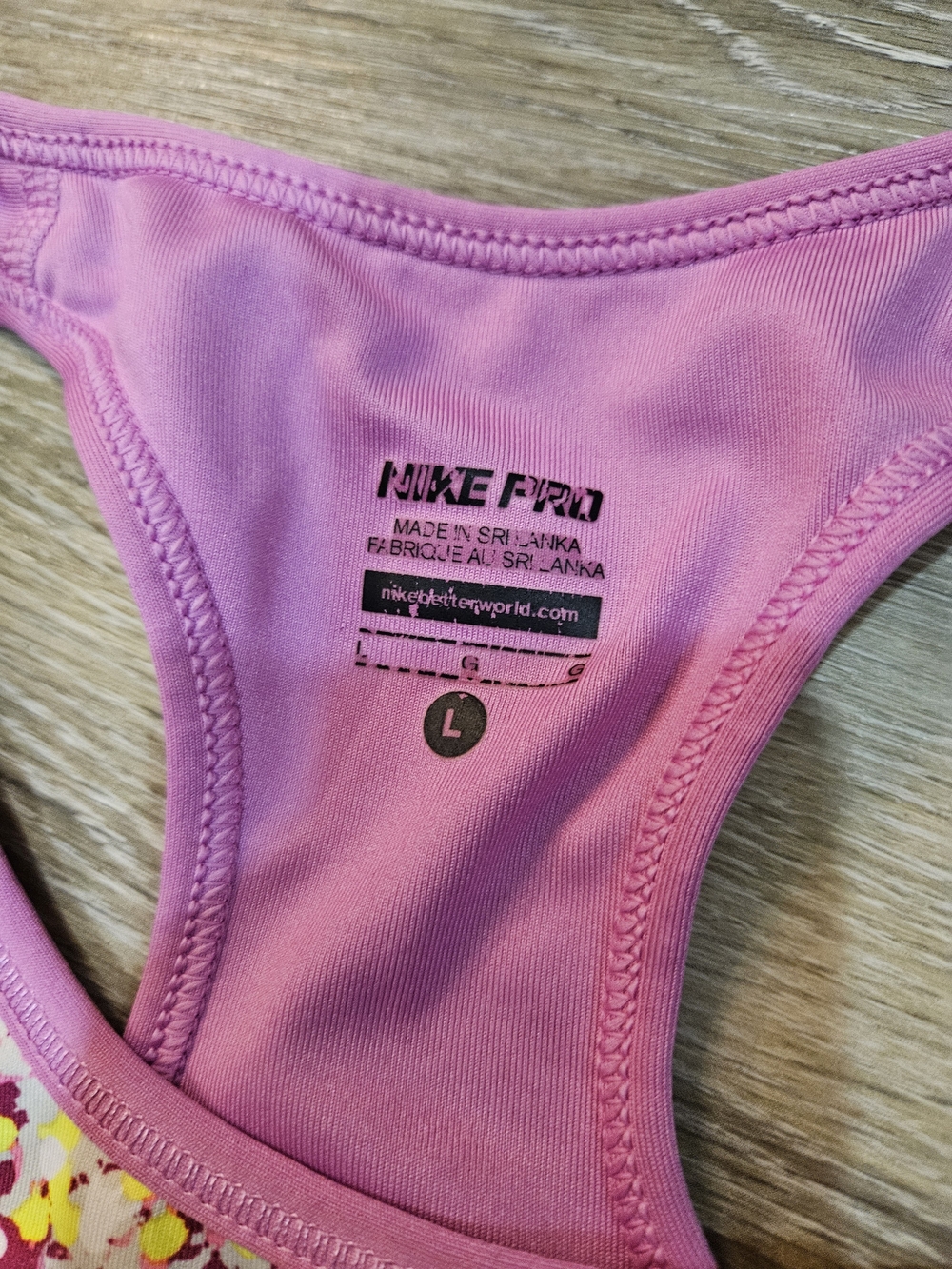 Nike Pink Multicolor Splatter Racerback Sports Bra Size Large - Picture 4 of 7